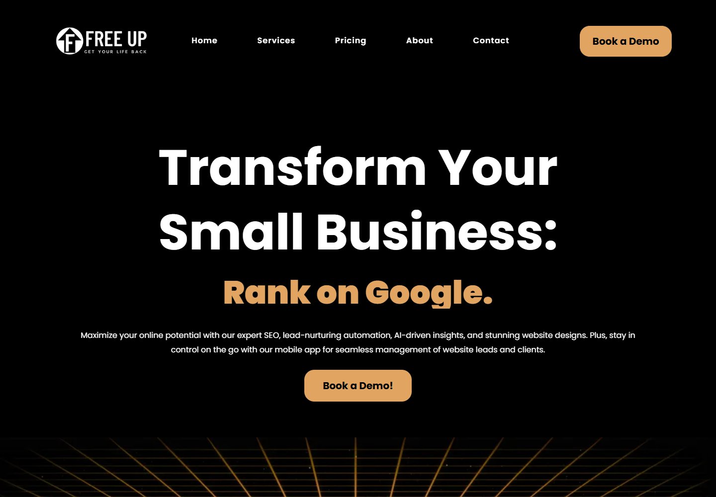 Before: original Free Up Agency homepage